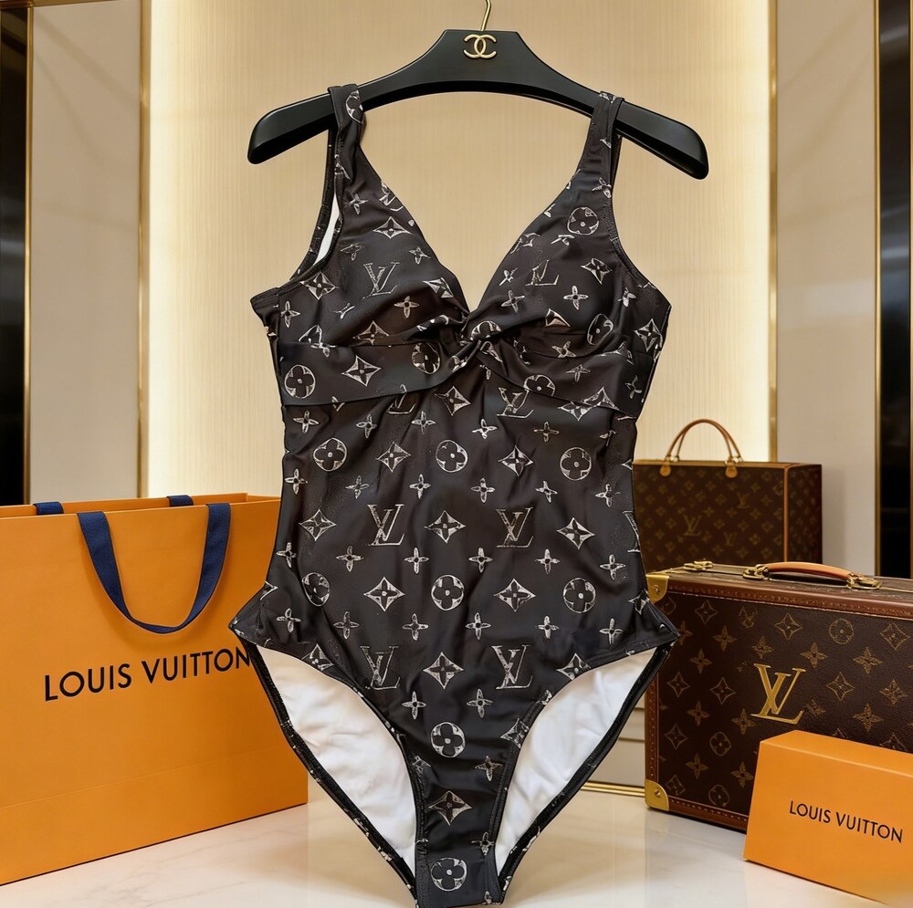 LV Monogram Twist Front One Piece Swimsuit